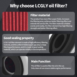 LCGLY Oil Filter Fit for Yamaha TTR125LE 2017 TTR225 2000-2004 TTR230 2005-2017 2020 TW125 1999-2004 TW200 2007-2020 XC125TR Cygnus R 125 1995-2003 XT250T 350 YFB250 Timberwolf 4x4 YFM200 Moto-4,3PCS