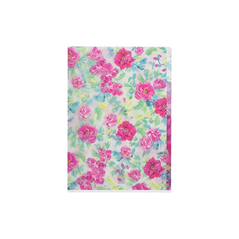 GreetingLife FA4-130-DG 3-Pocket File, A4 Size, Pink, Designer's Guild