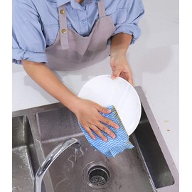 KMAKII Handi Wipe Reusable Cloths - Multi-Purpose Disposable Dish Cloths and Towels, Ultra Absorbent, Fast-Dry, Durable Cleaning Wipes for Kitchen and Home, Blue, 11.8 x 21 inches, Pack of 80