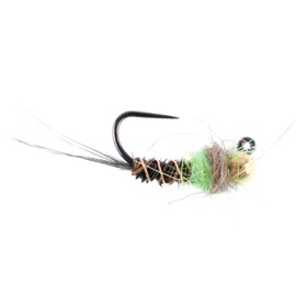 The Fly Fishing Place Tungsten Bead Hot Spot Pheasant Tail Jig Assortment Tactical Czech Nymph Euro Nymphing Fly - 9 Flies Sizes 12, 14, 16