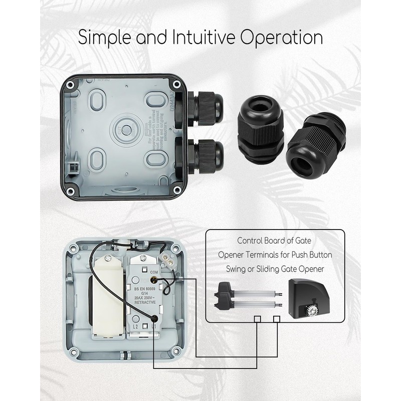 Waterproof Wall Push Button Release Switch, Garage Door Opener Surface