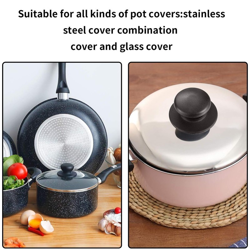 4 Pcs Pot Lid Knob,Universal Replacement Saucepan Lid Knobs,Bakelite Heat-Resistant