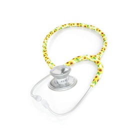 MDF Sunflower Silver MD One Epoch Lightweight Titanium Stethoscope, Adult, Sunflower Tube, Silver Chestpieces-Headset, MDF777TF