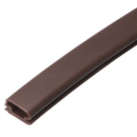 HARFINGTON Rubber Weather Stripping Door Seal Strip, 50 Feet D-Shaped Draught Excluder for Door Window Frame, Self Adhesive Waterproof Weather Sealing Strip for 0.16" to 0.22" Gap, Brown