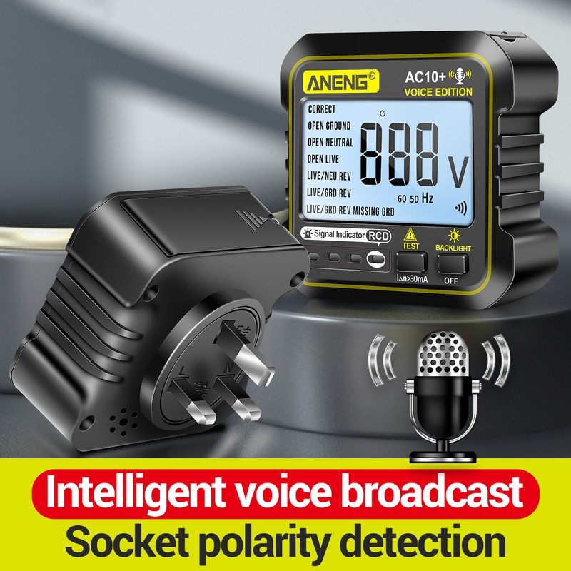 ANENG Multi-function Voice Broadcast Socket Tester Leakage Protection Socket Polarity