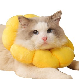 KURONEKOYA Elizabeth Collar Cat Dog Soft Cushion, Scratches, Licking, Protection, Postoperative Contraception, Castration, Cute, Lightweight, Prevention of Skin Diseases (S Size)