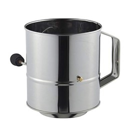 Avanti 12884 Stainless Steel Crank Handle Flour Sifter, 5 Cup Capacity, 3 Cup, Silver