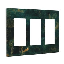 Retro Aged Copper Patina 3 Gang Light Switch Plate Triple Rocker Wall Plate Cover Decorative Electrical GFCI Switchplate Faceplate for Home Wall Panel Decor