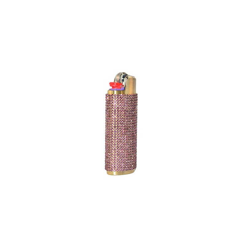 Light Purple Rhinestone Lighter Sleeve Covers LS22-25 (Gold Sleeve)