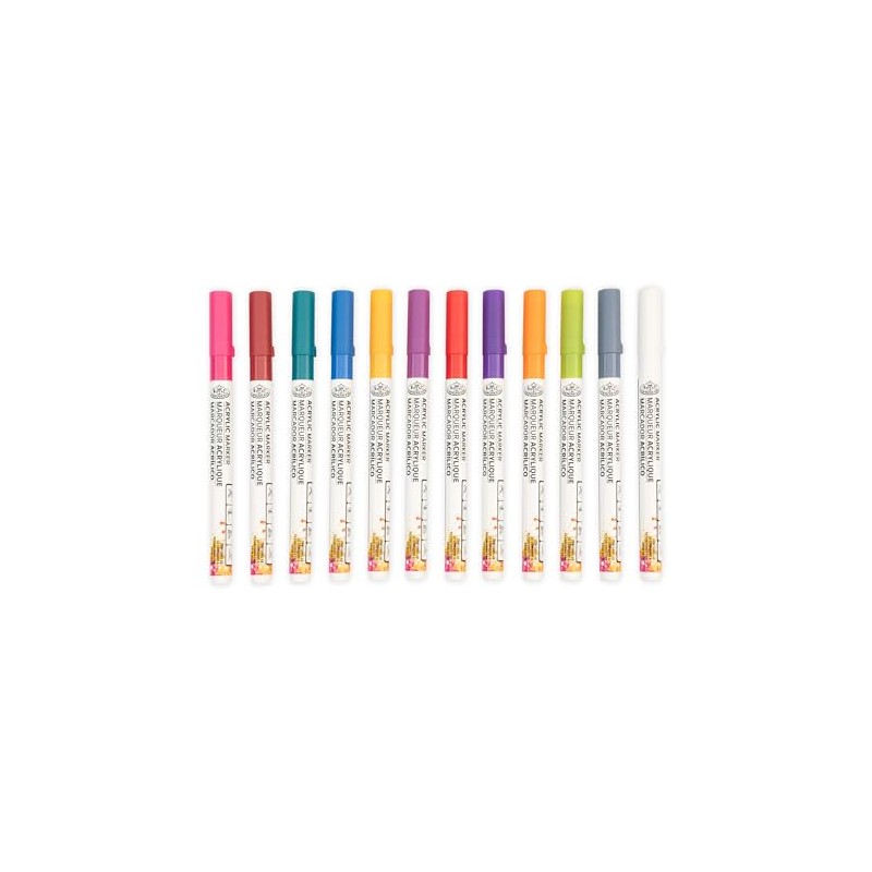 Royal & Langnickel 12pc ARTIST ACRYLIC PAINT MARKERS 1.2MM JEWEL
