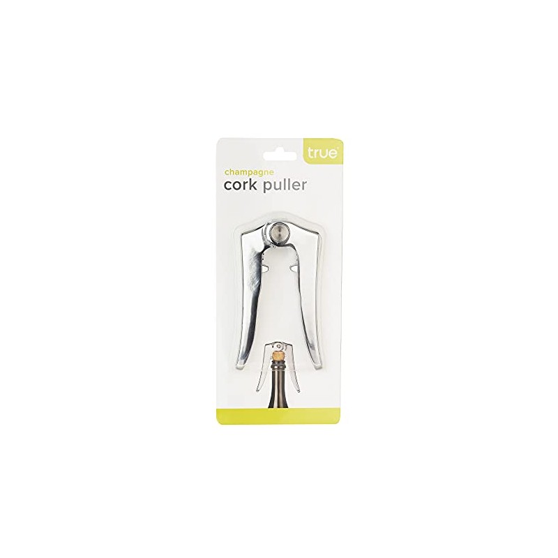 True Burst Stainless Steel Champagne Cork Remover, Spring Hinge Design
