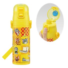 Skater SDC4-A Happy Tom and Jerry Water Bottle, 16.5 fl oz (470 ml), Children's Stainless Steel Sports Bottle