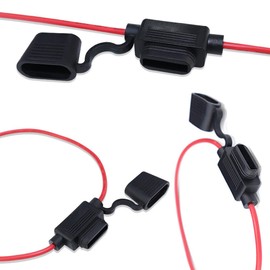 Car Fuse Holder Splashproof Flat Fuse Holder Car Waterproof Inline Fuse Holder Mini Fuse and Fuse Holder Kit Standard Flat Inline Fuse Holder 16AWG Harness Mini + Small + Medium 1 Each (3 Pcs)