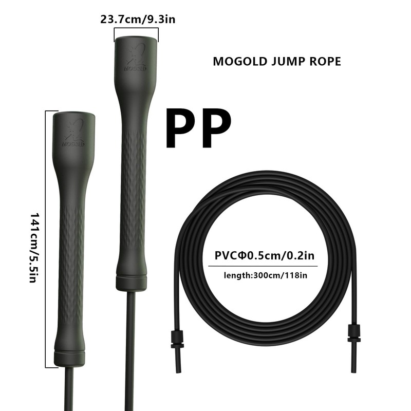 MOGOLD Skipping Rope, 300 cm PVC Rope with Cotton Core,