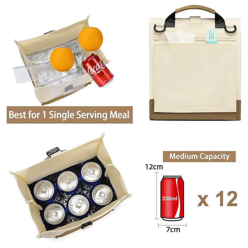 Collapsible Roll Top Insulated Lunch Bag for Men & Women,Lightweight
