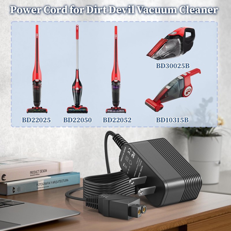 18.2V Charger for Dirt Devil Versa Vacuum Power Cord for