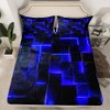 3D Geometric Leaves Abstract Aesthetic Bed Linen, Black and Navy