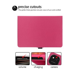 for alldocube iPlay 60 Pad Pro Android 14 12.1" Tablet Case,Folding Stand Protective Cover with Pencil Holder and Wrist Strap,Full Protection, Premium PU, Scratch Resistant(Rose Red)