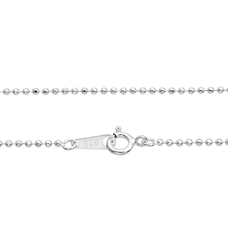Sears Sv 925 Cut Ball Chain Necklace, Silver, Silver