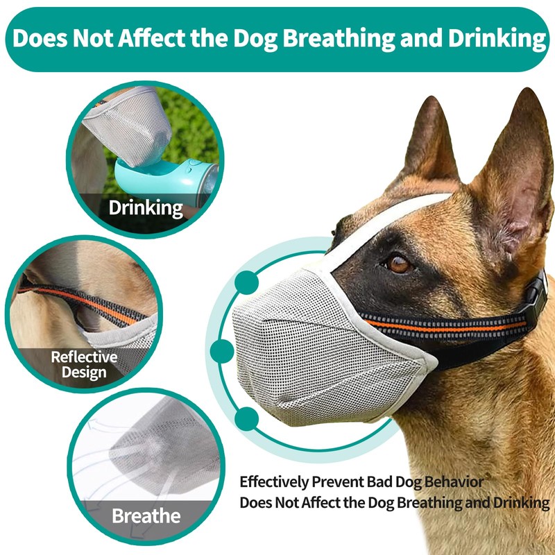 Dog Muzzle - Soft Mesh Muzzle for Small Medium Large