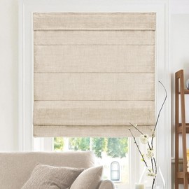 CHICOLOGY Cordless Roman Shade, Light Filtering Privacy Liner, Textured Belgian Flax Fabric, True-to-Size 32" W x 72" H, Inside/Outside/Ceiling Mount Window Treatment for Living Room Bedroom