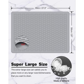 Cynrikah Stove Covers For Electric Stove Top, Easy Clean Stove Top Cover For Protecting Glass Surfaces, Kitchen Gadgets Silicone Stove Top Mat With Unique Texture - 21''x 30''(Grey)