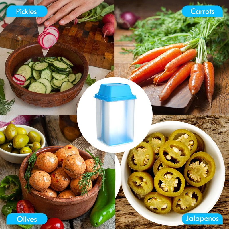 Pickle Container with Strainer 2 Pcs Jalapeno Container 40.5 oz