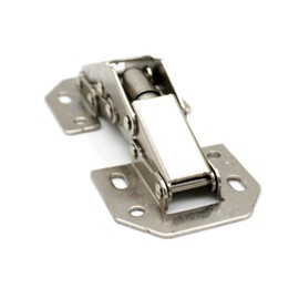 DOJA Barcelona Cabinet Hinges Set of 4 Screw-On Hinges 77 x 33 mm 90° Opening Angle Nickel-Plated Steel Hinges for Indoor Cabinet Doors Wooden Kitchen Furniture Cabinets