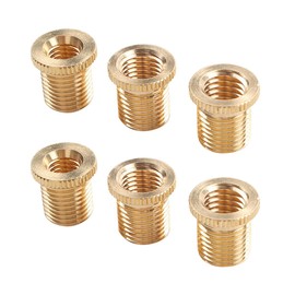 ZIMISI Car Shift Knob Adapters, M8 X 1.25, M10 X 1.25, M10 X 1.5 ID (to M12 X 1.25 OD) Universal Brass Thread Gear Shifter Knob Screw for Most Manual Gear Shift Head (6PCS)