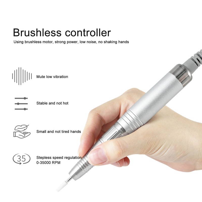 Black Rechargeable Electric Nail Drill Portable Nail Polish Machine Electric