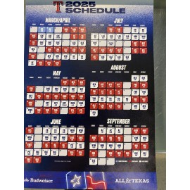 Texas Rangers Magnet Calendar 2025 Sga