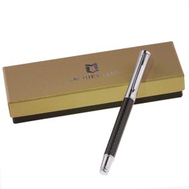 LACHIEVA LUX Luxury Roller Ball Pen, Carbon Fiber, German-Made Nib, Gift Set, Business and Unisex, Present