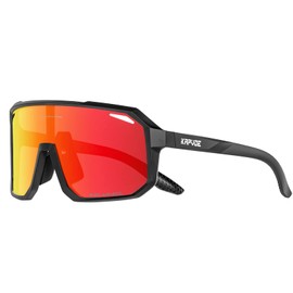 KAPVOE Cycling Glasses Polarised Men Women Sunglasses Sports Glasses Cycling Glasses Cycling Glasses Cycling MTB Glasses Road Bike Triathlon Running Hiking Volleyball Mountaineering Red