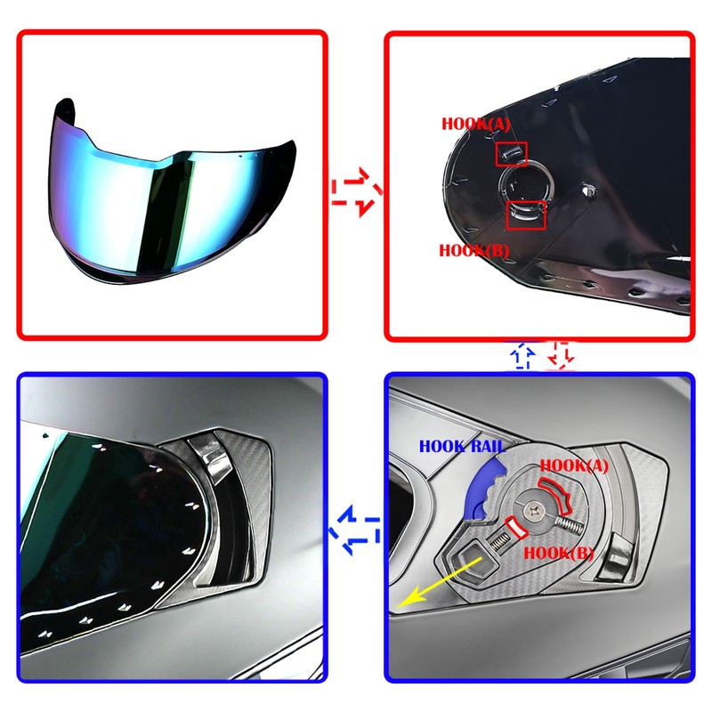 1Storm Motorcycle Full Face Helmet Dual Visor Sun Shield: Model