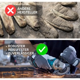 G4P Uni Fit Comfort - Goat Leather Work Gloves, 3 Pairs of Gardening Gloves with Stretch Spandex & Velcro Fastening, Assembly & Crafts, Size XL (10), White/Grey