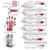Knife Set, 9-Piece Kitchen Knife Set with Sharpener,Scissors, Non Stick