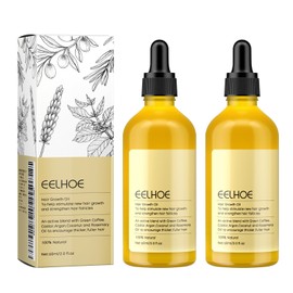 120ML Aceite Vegánico Natural para el Crecimiento del Cabello, Aroma de Romero - Orgánico, para Cabello Seco, Dañado y Fino (60ml*2PCS)