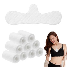 GGUFAY Pack of 10 Reusable Cotton Bra, Bra Inserts, Sweat-Absorbing Pads, Breast Sweat Absorber Pads, Inserts Under the Breasts, Sweat Pads for Women, Washable