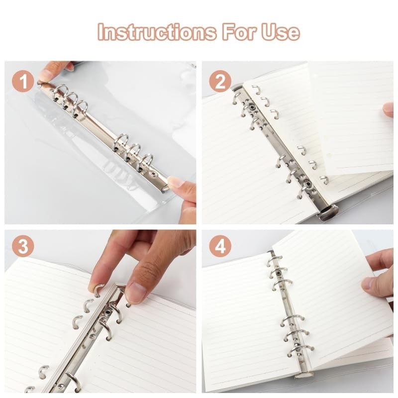 TECDW A7 Size Seal Notebook, PVC Clear Material Metal Ring