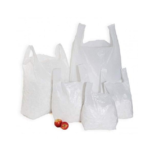 Sabco Sabco - 100 x Strong White 'Vest' Style Plastic