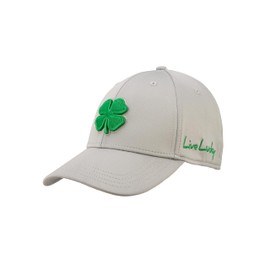 Black Clover Standard Premium 134 Hat, Silver Hat/3D Kelly Green Clover