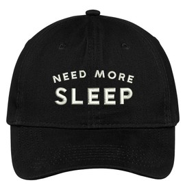 Trendy Apparel Shop Need More Sleep Embroidered Cap Premium Cotton Dad Hat - Black