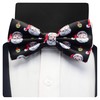 Gusleson Christmas Black Bowtie and Pocket Square Santa Claus Pattern