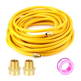 GASHER Natural gas hose 70 FT 1/2" Flexible Gas Line Pipe Hose with Male Adapter Fittings