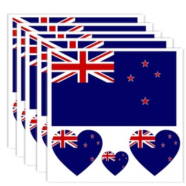 20 PCS New Zealand Flag Tattoo,New Zealander Banner Tattoos Decoration Decal, Rectangle Heart Waterproof Sticker for Party Parade