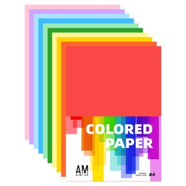 AIMI Assorted Colors Bulk for Kids School Supplies A4 Copy Paper Construction Paper Preschool Classroom Supplies Elementary Great for Arts Painting Coloring Drawing Crafts (100)