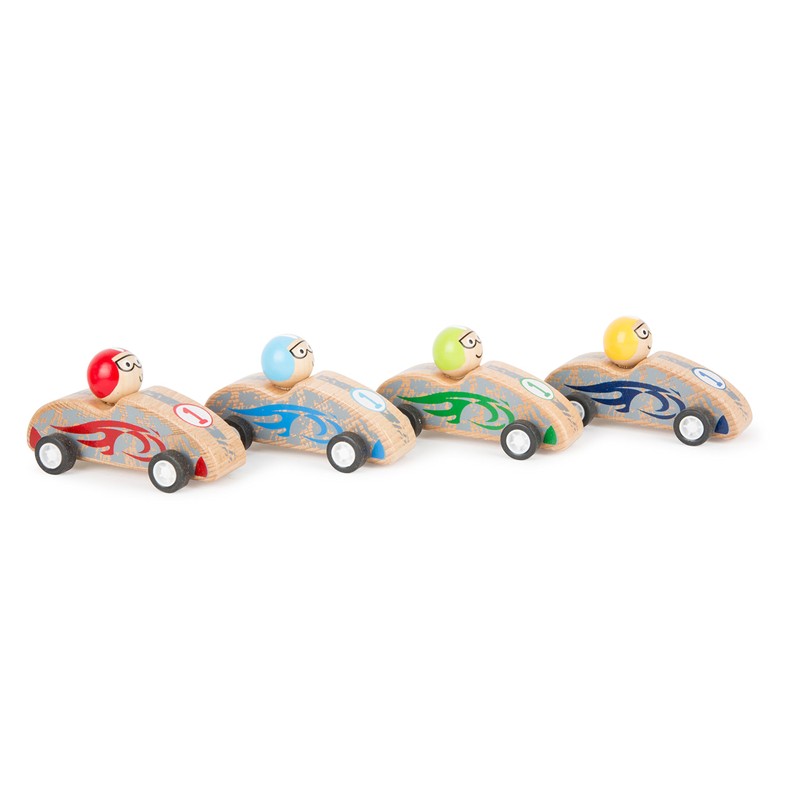 Small Foot 10704 Wooden Pull-Back Toy in A Racing Car-Style,