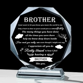 Gifts for Brother Crystal Brother Gifts From Sister Birthday Gifts for Brother Crystal Keepsake for Birthday Father's Day, Valentine’s Day, and Christmas.