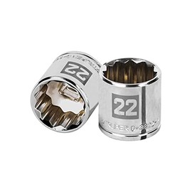 Truper D-3822-M, Dado de 12 puntas mm, 22 mm, cuadro 3/8"