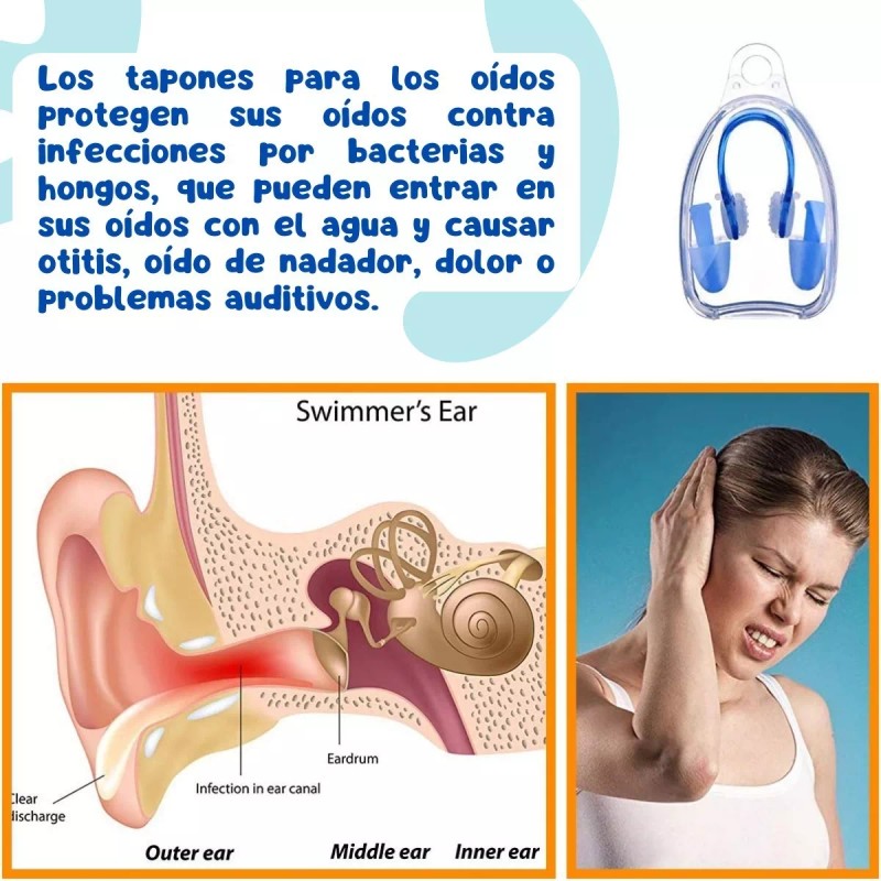 Universo en Linea 3 Set Tapones Para Oídos Y Nariz
